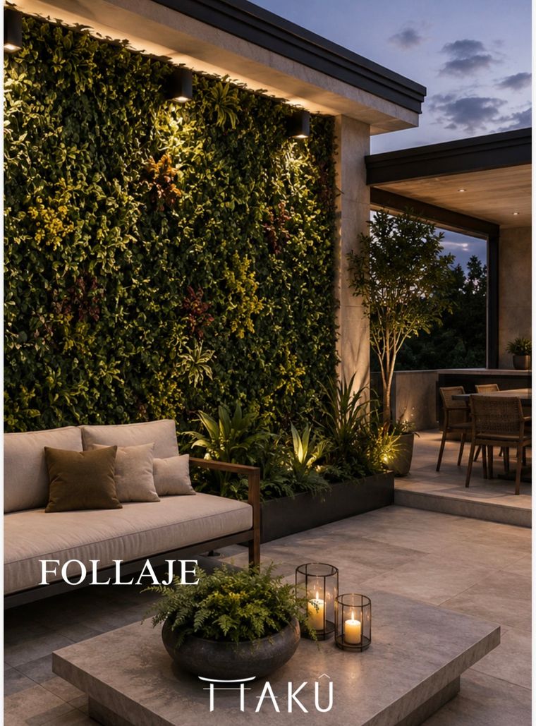 Follaje · muro verde en terraza