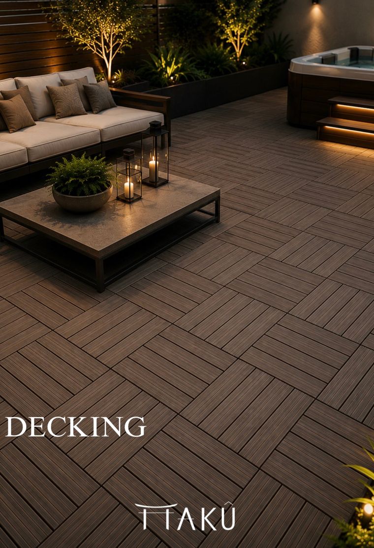 Decking WPC · terraza de noche